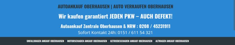 Autoankauf Oberhausen – Wir kaufen Ihr Auto unkompliziert an!
